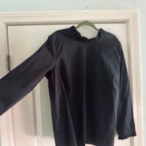 Culture Brand Navy blue, high ruffled collar women's blouse